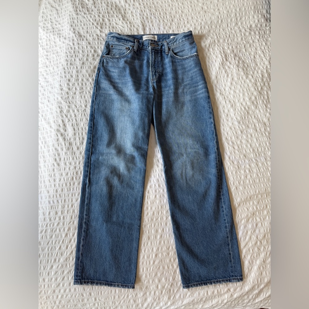 Denim Forum The ‘90s Marlo Hi-Rise Baggy Size 28 Medium Wash